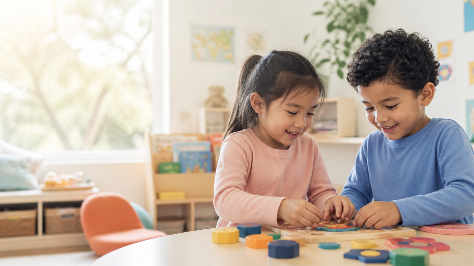 Children learning through hands-on play